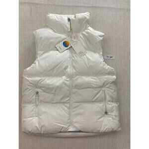 Vuori Hillside Down Vest Womens Medium White 650 Fill Power Recycled Puffer NWT